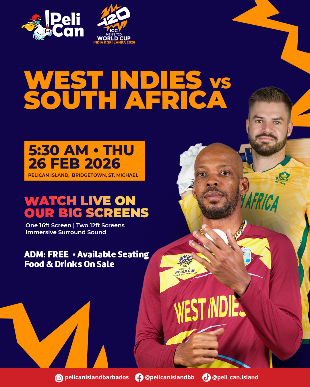 ICC Men's T20 World Cup: West Indies vs South Africa Watch Party